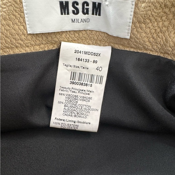 MSGM Swirl Wavy Stripe Print Pleated Skirt Gold Navy Colorblock Size 40 US 4 - Picture 7 of 15